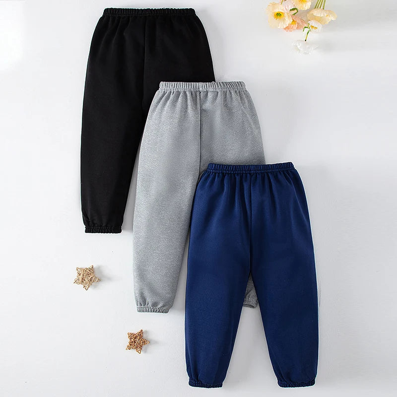 1/3 Pack enfants printemps couleur unie pantalons garçons et filles loisirs tendance taille élastique pantalon grand garçon sport Joker Harun pantalons