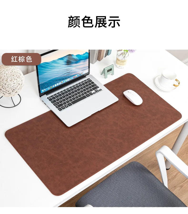 Tapis de bureau imperméable en PU, housse de protection, grand tapis de souris pour ordinateur portable, antidérapant, facile à nettoyer, pour clavier