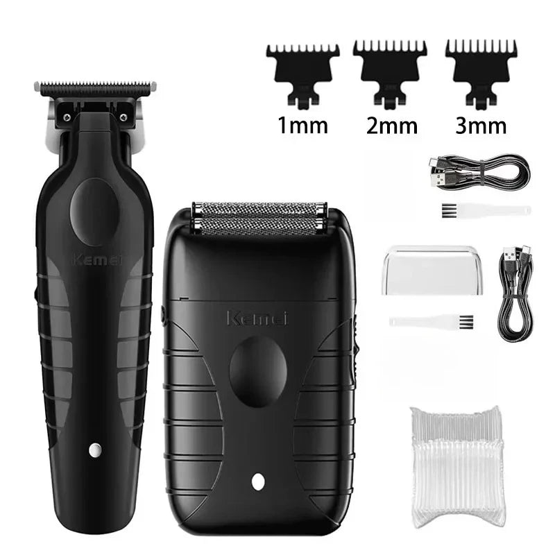 Kemei Kit de tondeuse à cheveux originale KM-2296 KM-2299 KM-T95 tondeuse à cheveux électrique Rechargeable barbier rasoir professionnel pour hommes