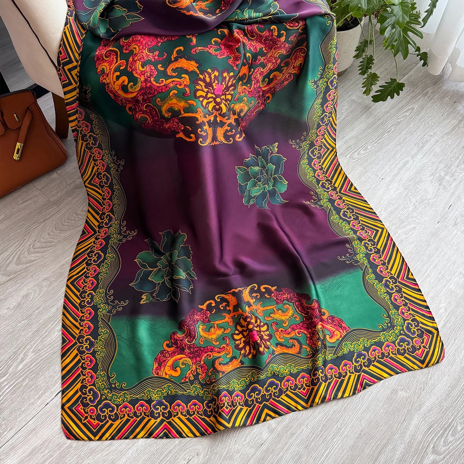 Écharpe Imprimée de Haute Qualité pour Femme, Châle de Plage, Protection Solaire, Styliste, Élégant, Dernière Collection Printemps