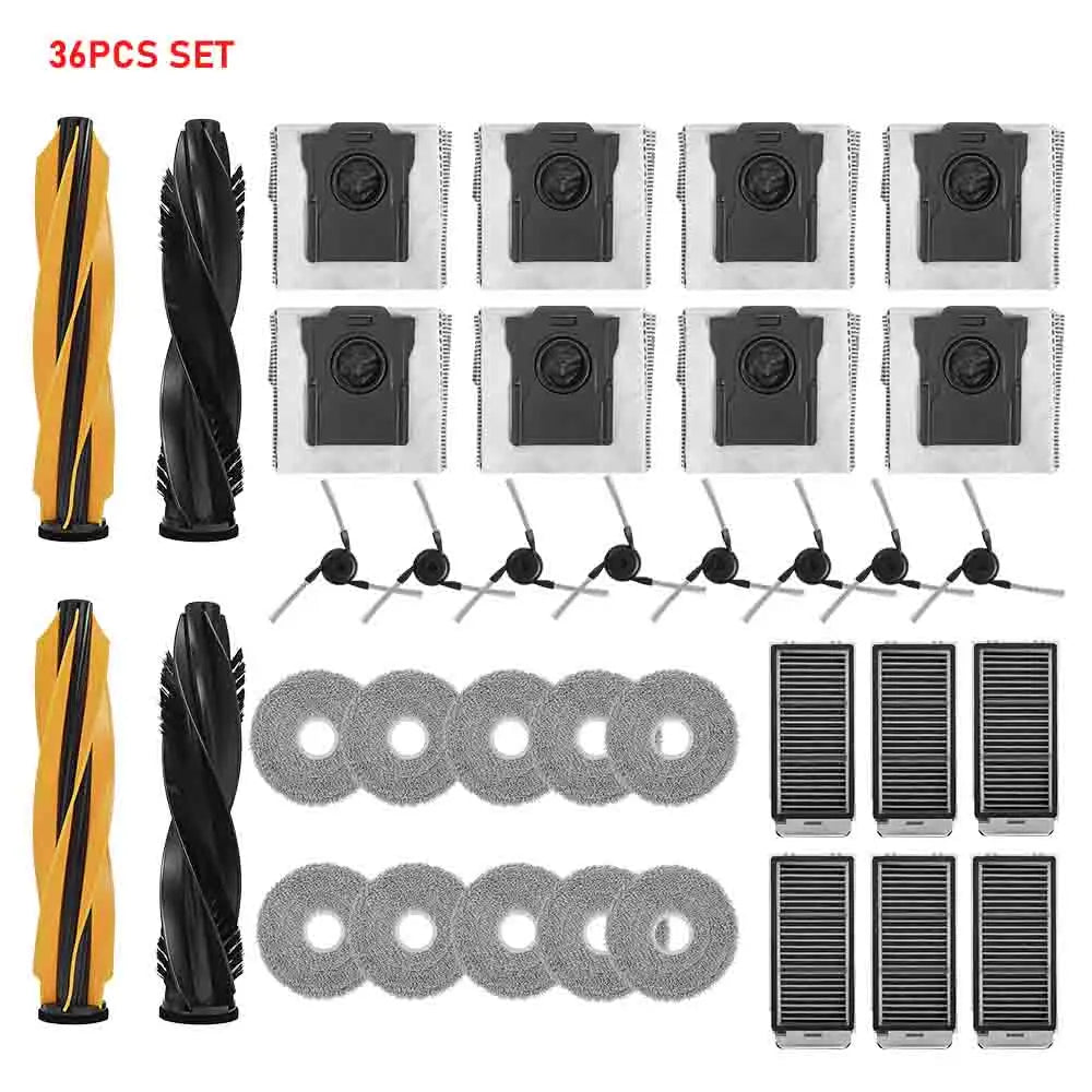 Chiffons de nettoyage, sacs à poussière pour Dreame X50 Pro/X50 Ultra/X50 Master/L40S Pro Ultra/L50 Pro Ultra/MOVA V50 Ultra, brosses principales et latérales, filtres