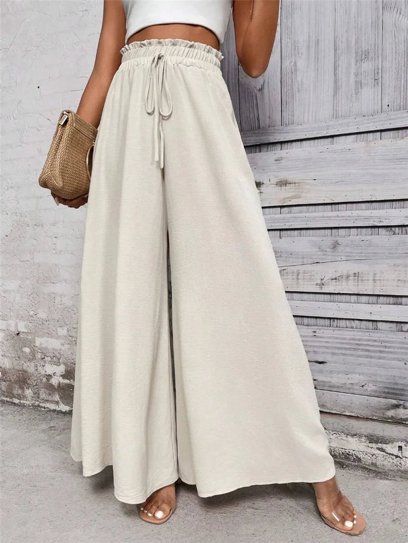 Pantalon ample et décontracté à jambes larges pour femmes, à la mode, Station indépendante, Long, vêtements confortables, printemps et été