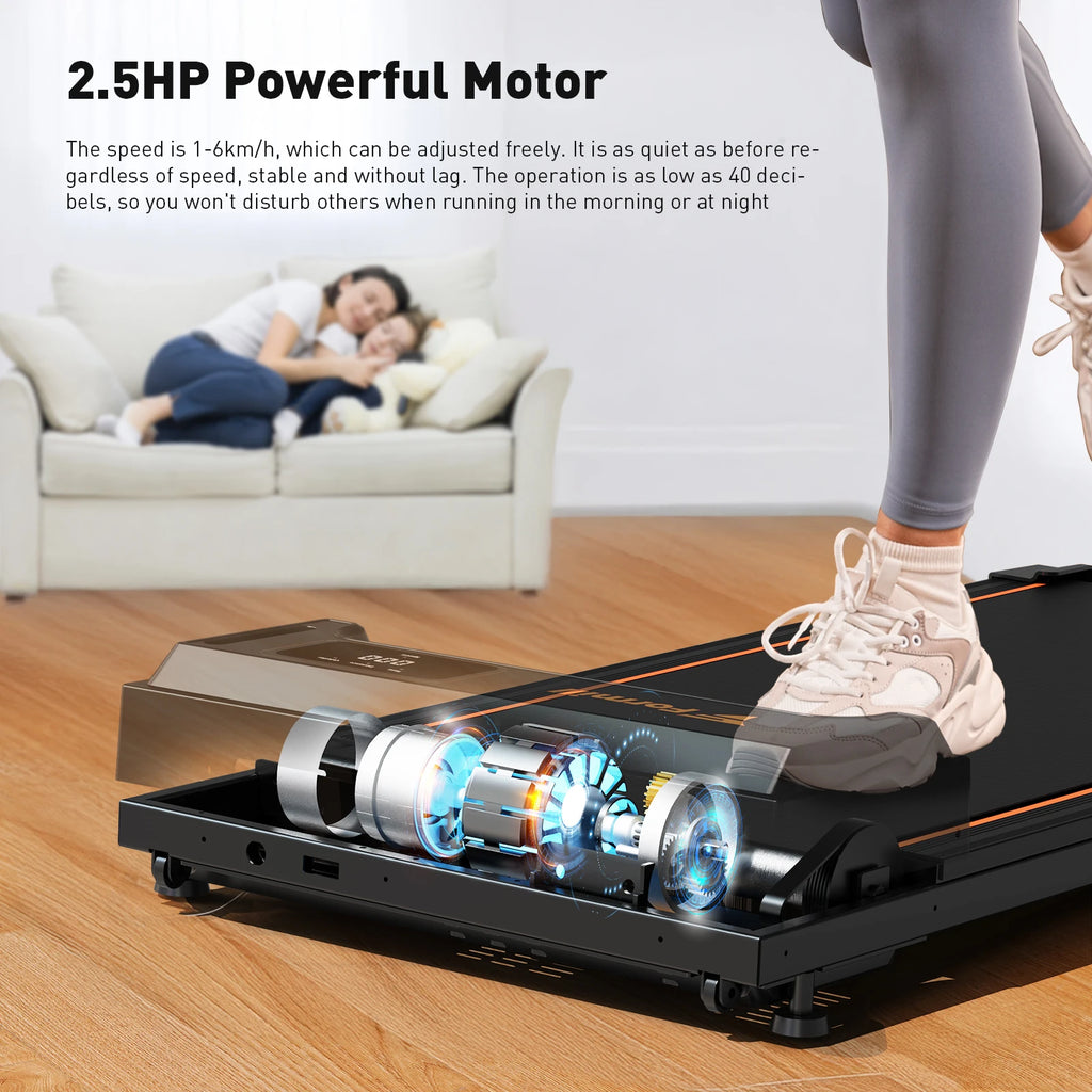 Formill-Tapis de Course pio FT21, Moteur 2,5 HP, Vitesse 1-6 km/h, Antidérapant, Absorption des Chocs, Mini Tapis de Course pour le Bureau et la Maison