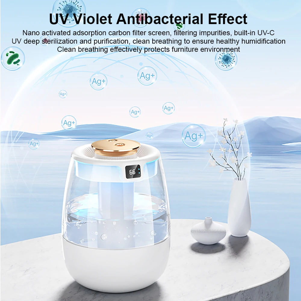 Air Humidifier Professional Large Capacity Double Spray Port Cool Mist Maker for Home Room Office Mute Desktop Air Humidifier