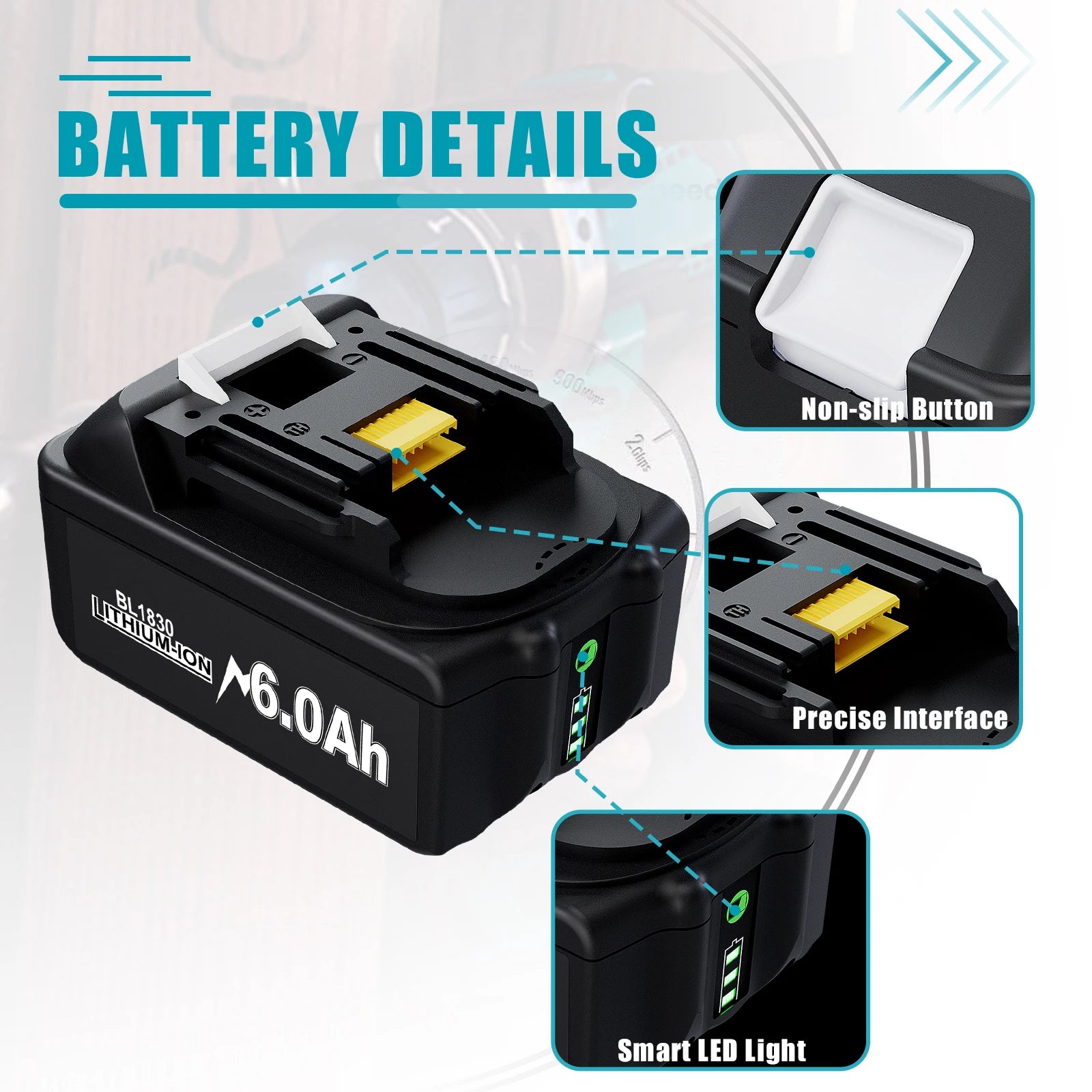Pour Makita 18V 6.0Ah 9.0Ah batterie de remplacement Lithium-ion Compatible pour Makita BL1830 BL1840 BL1860 BL1890 outils électriques
