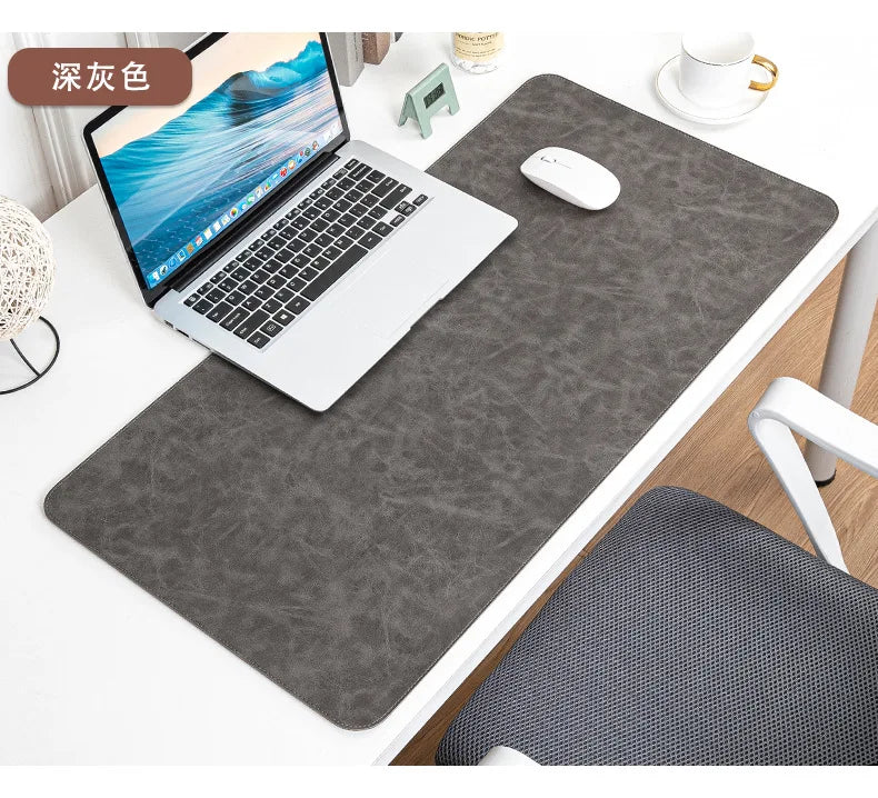 Tapis de bureau imperméable en PU, housse de protection, grand tapis de souris pour ordinateur portable, antidérapant, facile à nettoyer, pour clavier