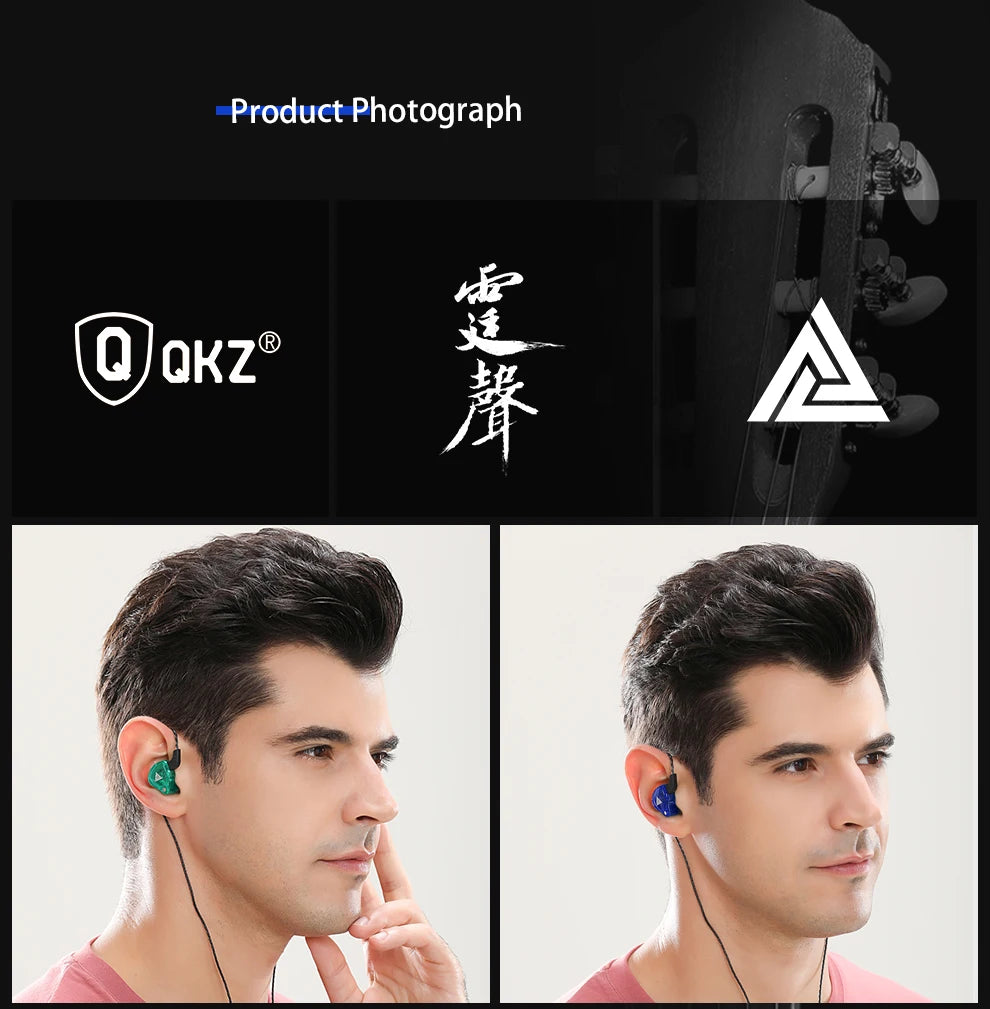 Original QKZ AK6 dans l'oreille écouteur 6 unité de pilote dynamique casque avec micro stéréo sport HIFI caisson de basses casque moniteur écouteurs