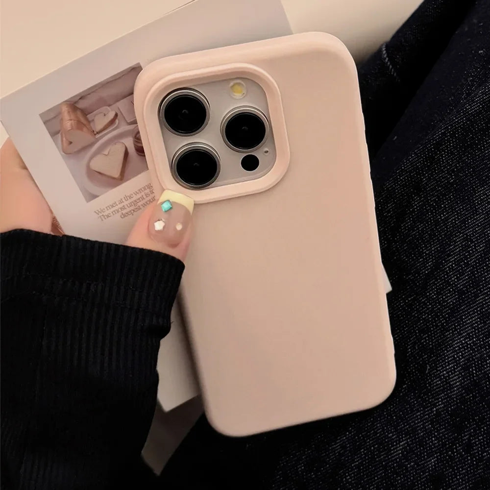 Coque de téléphone en Silicone d'inspiration d' Dopamine, couleur unie, Simple, à la mode, pour iPhone 17 Pro 16 Plus 16 Pro Max 15 14 13 12 11, coque arrière