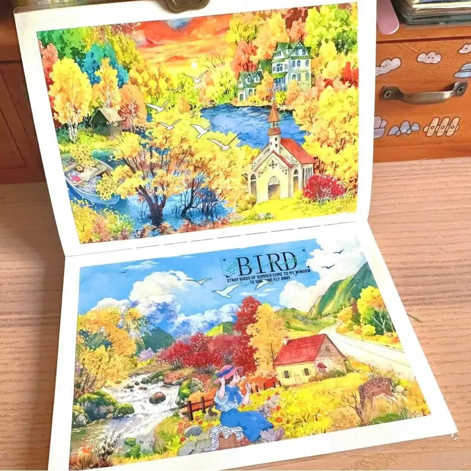 Ruban adhésif Washi doré pour animaux de compagnie, nouvelle Villa de montagne Shian, forêt de printemps, Littlefox, forêt des neiges, blanc, automne