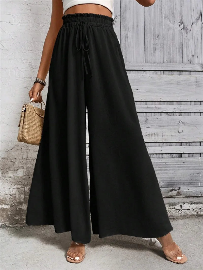 Pantalon ample et décontracté à jambes larges pour femmes, à la mode, Station indépendante, Long, vêtements confortables, printemps et été