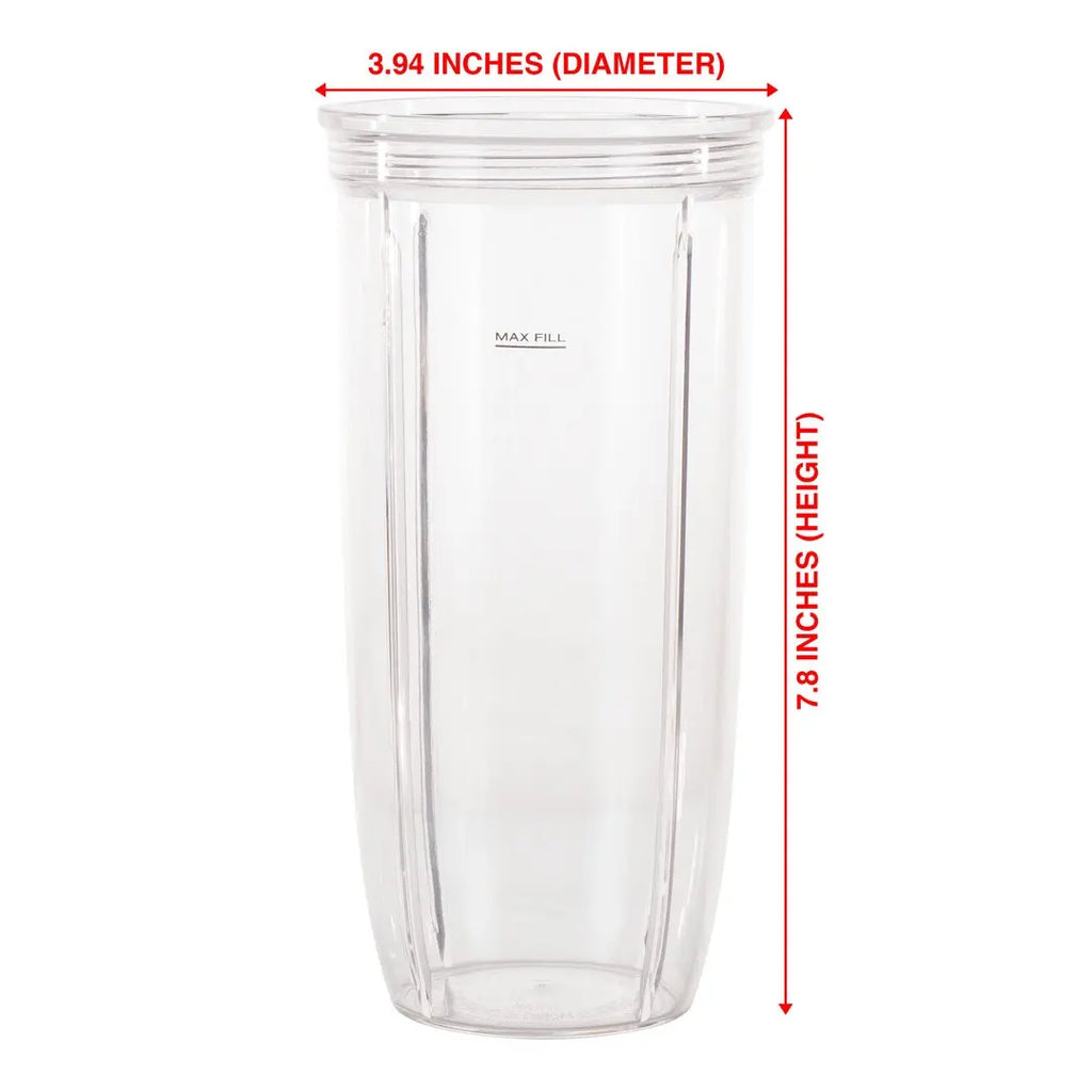 Pièces de rechange pour tasse et couvercle à emporter de 32 oz compatibles avec les mélangeurs NutriBullet Pro 1000, Combo et Select