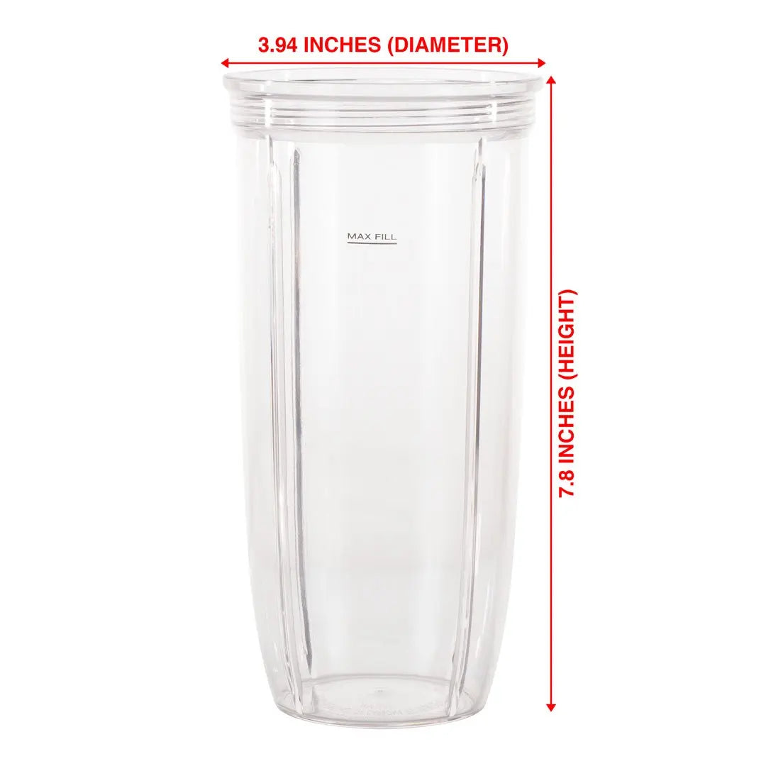 Pièces de rechange pour tasse et couvercle à emporter de 32 oz compatibles avec les mélangeurs NutriBullet Pro 1000, Combo et Select