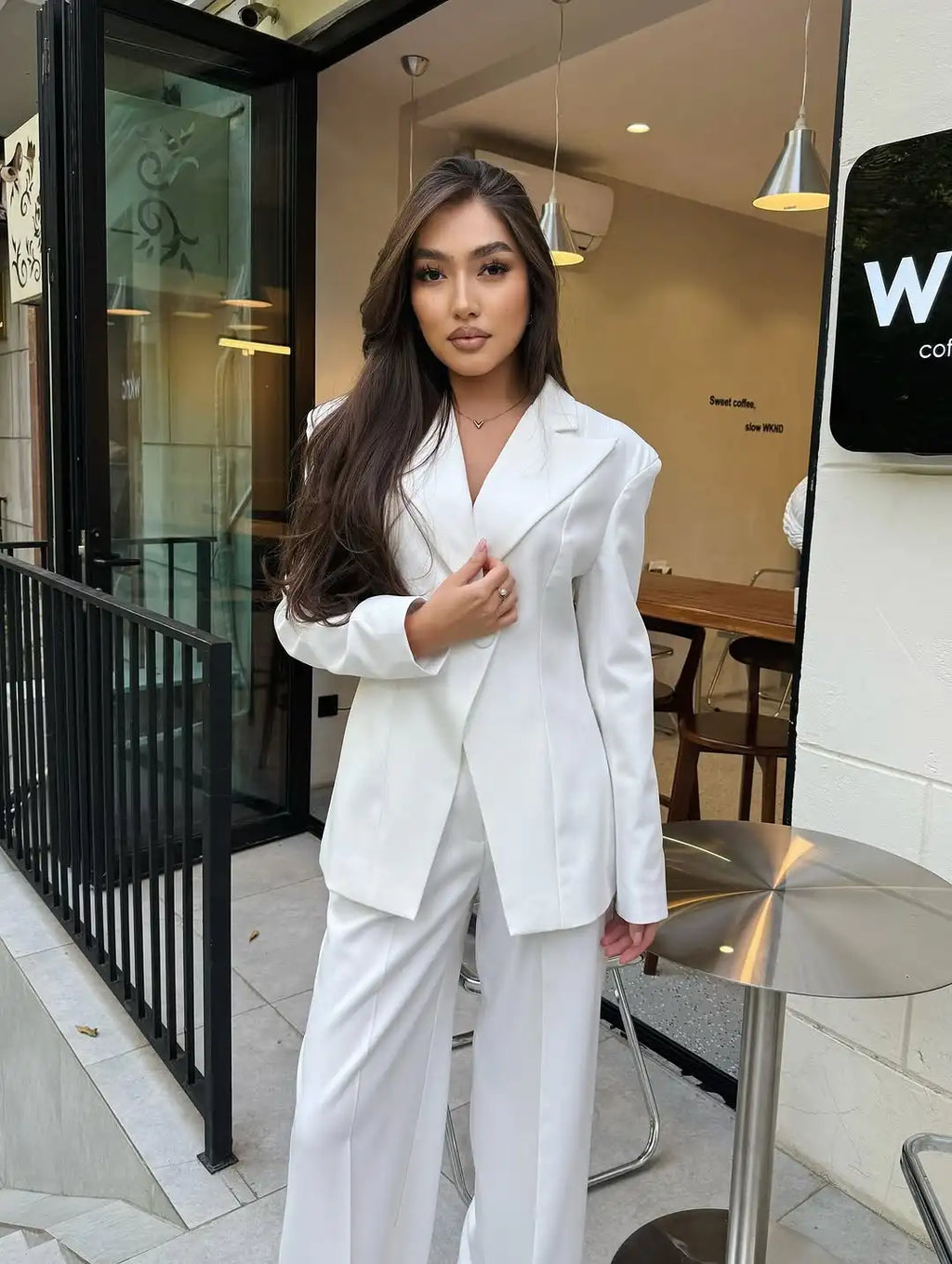 Ensemble Blazer décontracté à simple boutonnage pour femmes, manches longues, revers, col en v, manteau cintré à la taille, vêtements de printemps et d'automne, 2026