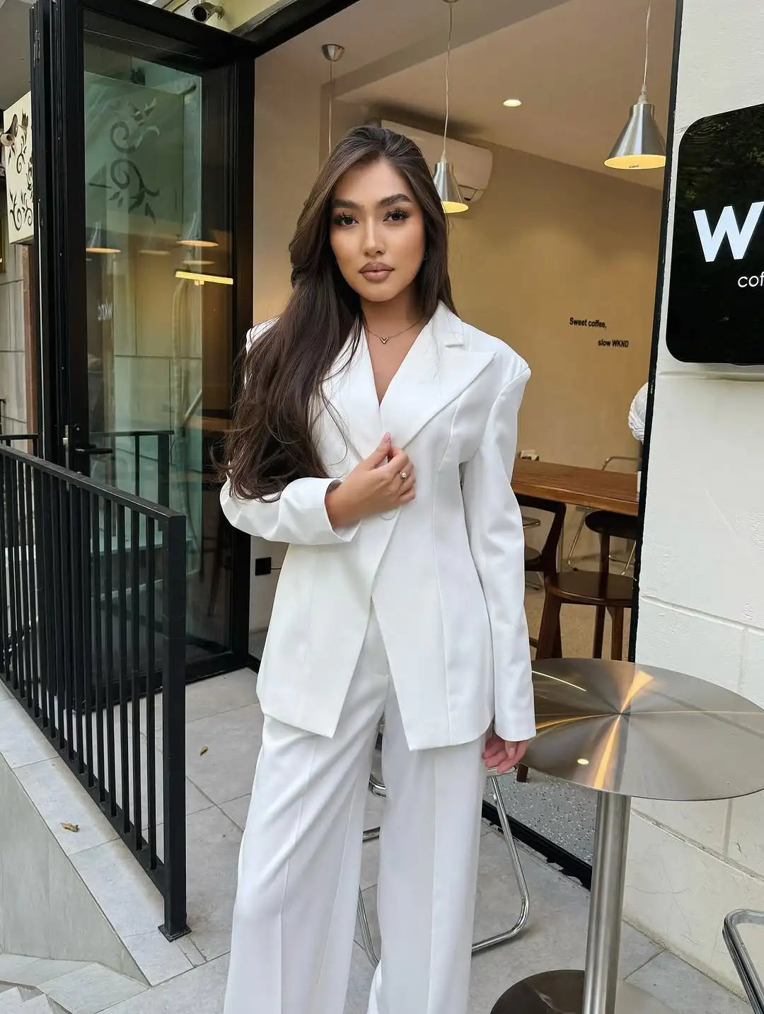 Ensemble Blazer décontracté à simple boutonnage pour femmes, manches longues, revers, col en v, manteau cintré à la taille, vêtements de printemps et d'automne, 2026