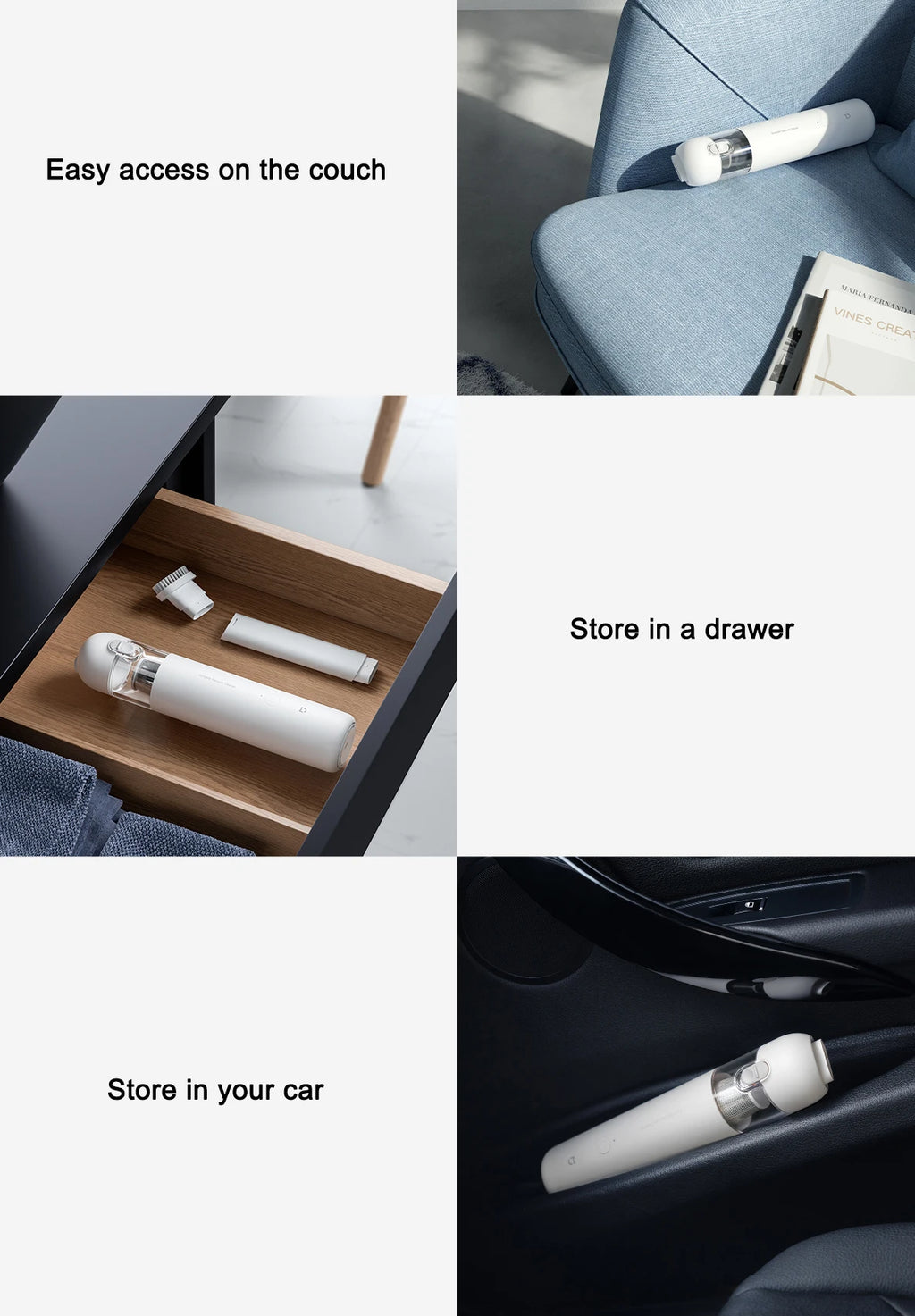 NOUVEAU Aspirateur portable MIJIA pour la maison et la voiture, mini aspirateur sans fil, collecteur de poussière, aspiration cyclonique 13000PA -CN