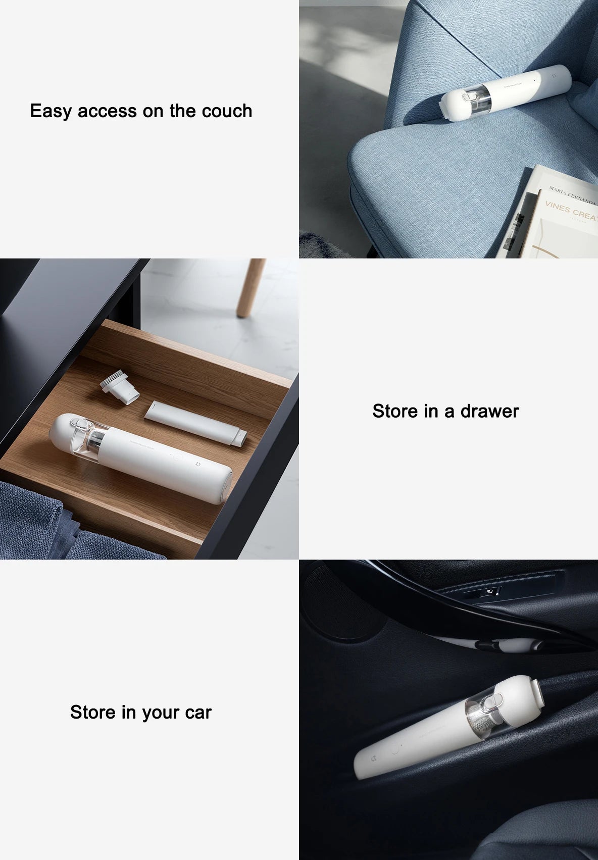 NOUVEAU Aspirateur portable MIJIA pour la maison et la voiture, mini aspirateur sans fil, collecteur de poussière, aspiration cyclonique 13000PA -CN