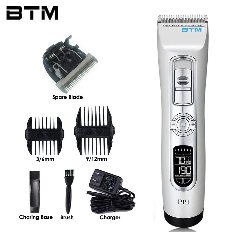BTM P19 tondeuse à cheveux professionnelle tondeuse à cheveux pour Salon de coiffure ensemble de coupe de cheveux électrique Rechargeable hommes Machine de coupe de cheveux