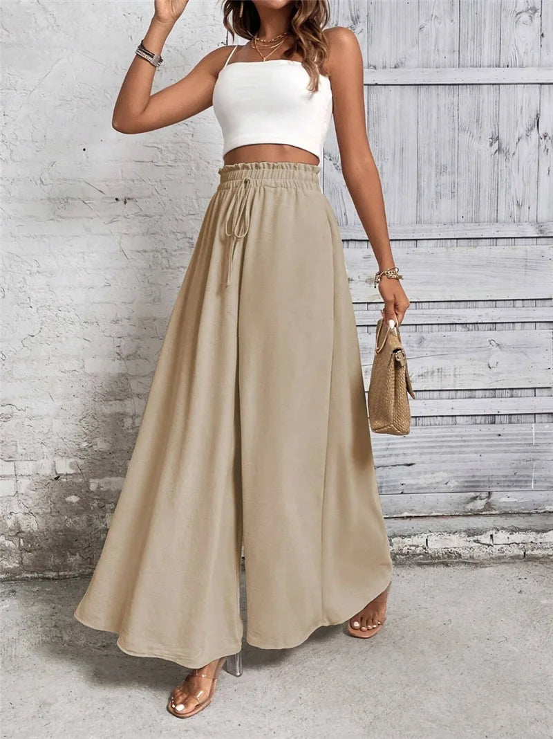 Pantalon ample et décontracté à jambes larges pour femmes, à la mode, Station indépendante, Long, vêtements confortables, printemps et été