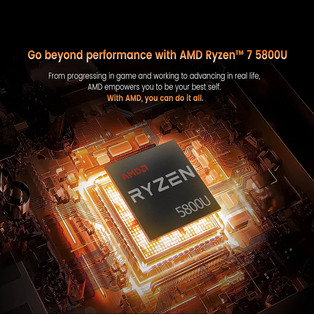 N-one AMD Ryzen 7 5825U/5800U Mini PC 16 Go DDR4 512 Go SSD Micro ordinateur de bureau double bande WiFi 6, Bluetooth 5.2 pour la maison/bureau
