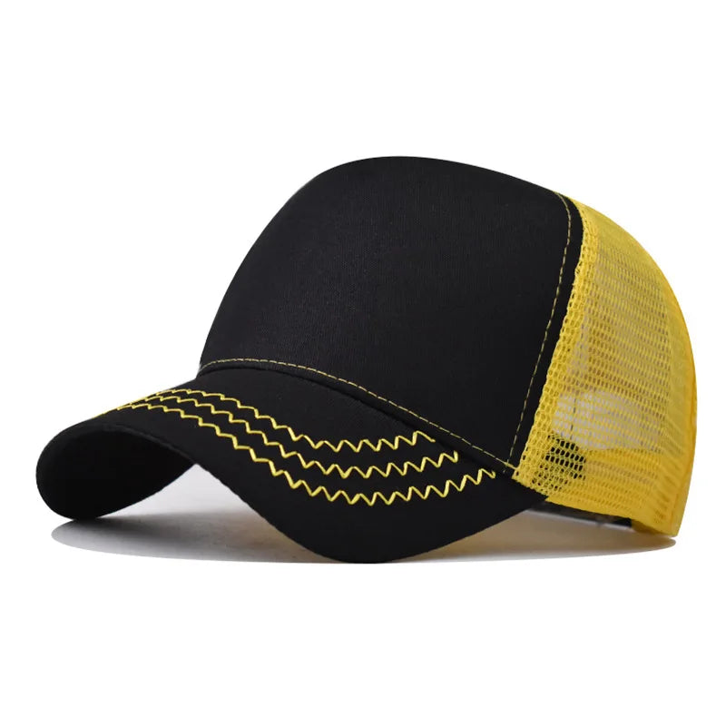 Casquette de Baseball pour adulte, chapeau en filet, couleur pure, unisexe, été, respirant, sans motif, ombre, printemps, automne, hip hop, ajusté