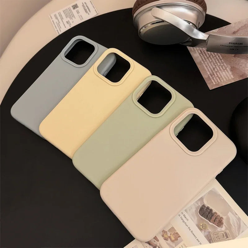 Coque de téléphone en Silicone d'inspiration d' Dopamine, couleur unie, Simple, à la mode, pour iPhone 17 Pro 16 Plus 16 Pro Max 15 14 13 12 11, coque arrière