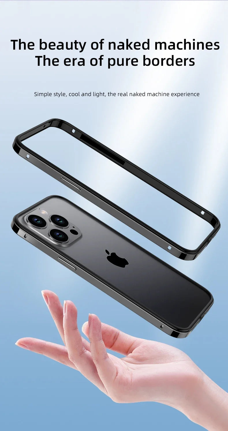 Étuis de téléphone en métal et aluminium, cadre hybride en Silicone, pour iPhone 17 16 15 Pro Max 14 13 12, pare-chocs à meilleure chaleur
