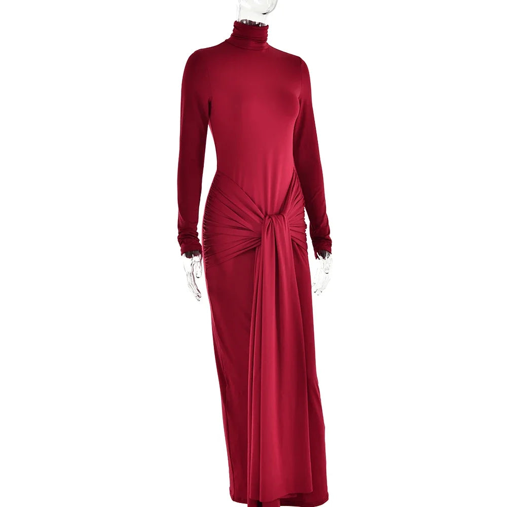 Tossy-Robe Longue Plissée à Manches sulfpour Femme, Tenue de Soirée Slim, à Lacets, Couleur Unie, Nouvelle Collection Printemps 2024