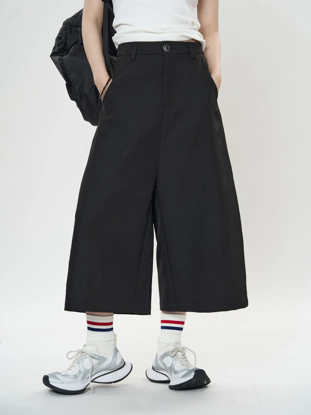 Pantalon de printemps taille haute à jambes larges pour femmes, décontracté, couleur unie, coupe ample