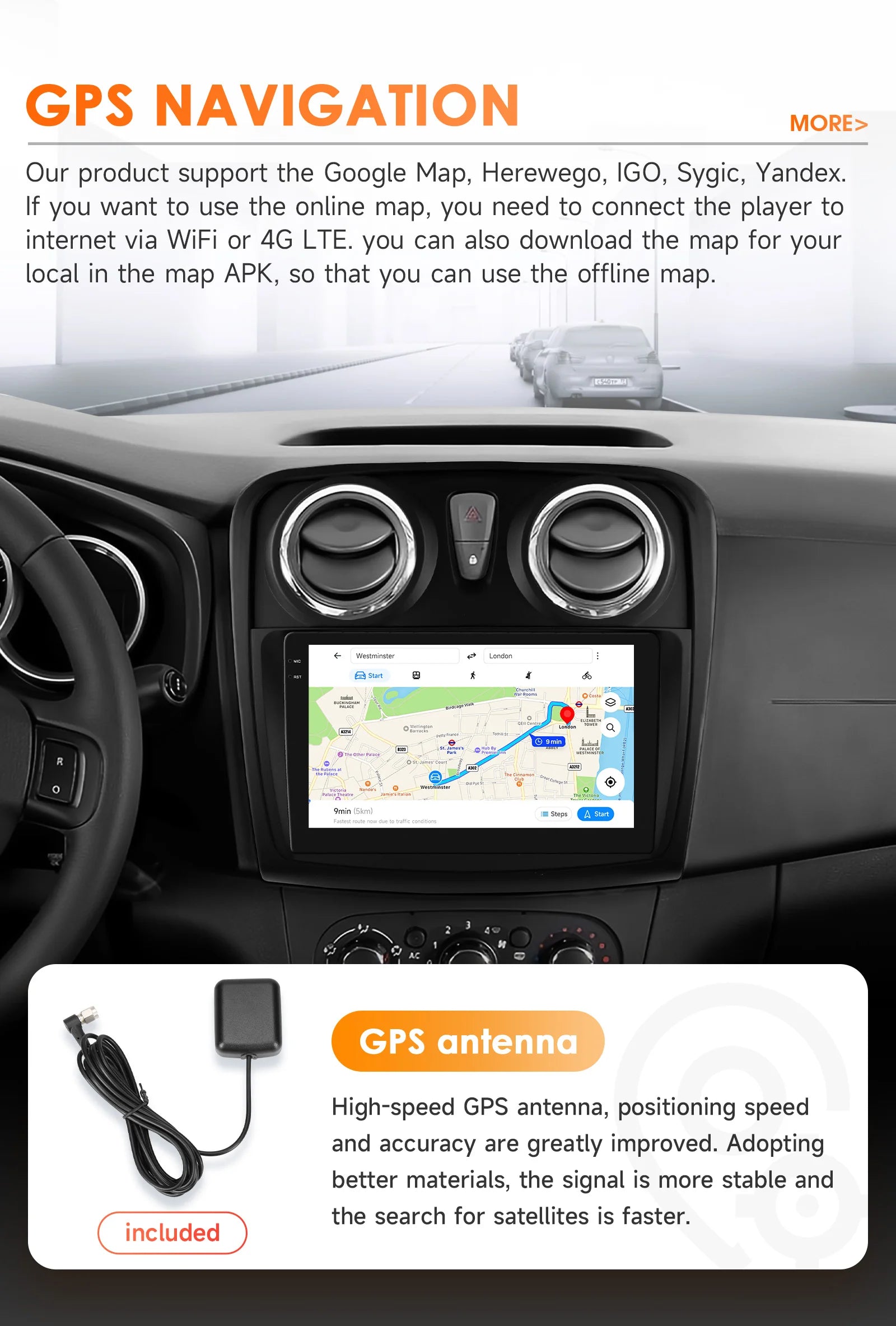 Hizpo-Autoradio Android pour Renault Logan 2, 2012-2019, Sandero 2, 2014-2019, 4G, Limitation de la voiture, GPS, 2Din, Autoradio, CarPlay, WIFI, DSP