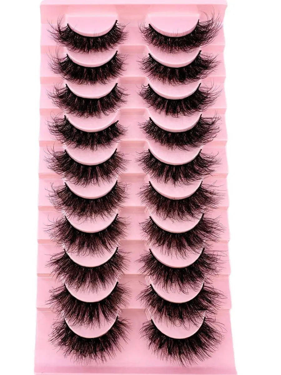 10 paires de Faux Cils 8D en vison naturel, Volume dramatique, Extension de Faux Cils, vente en gros, outil de maquillage