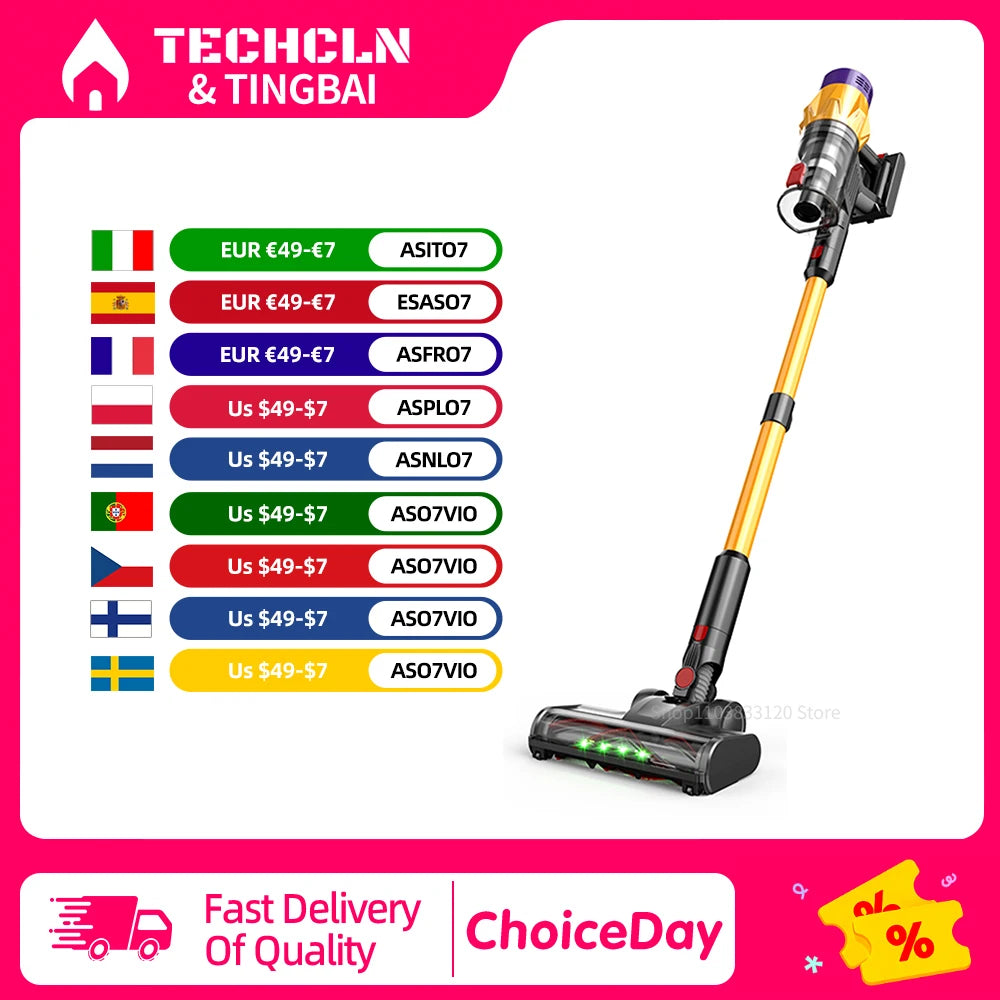 Aspirateur sans fil 550W, moteur sans balais, aspiration 55K PA, aspirateur Vertical, tasse à poussière pour maison intelligente, 3 têtes de brosse
