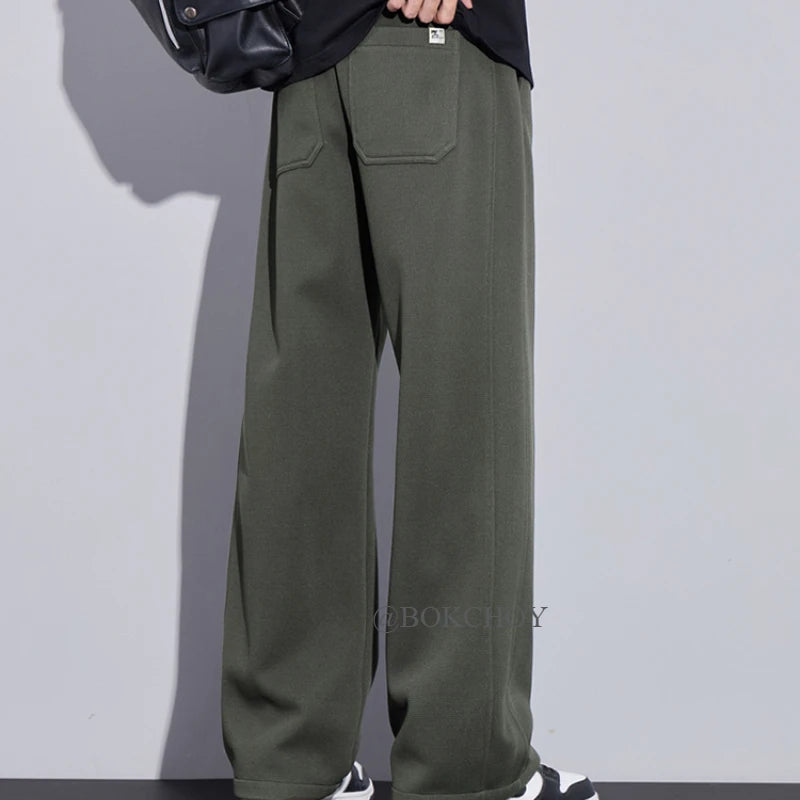 Pantalon droit décontracté pour homme, vêtements de proximité, streetwear uni, nouveau, printemps 2025, fjZG9860