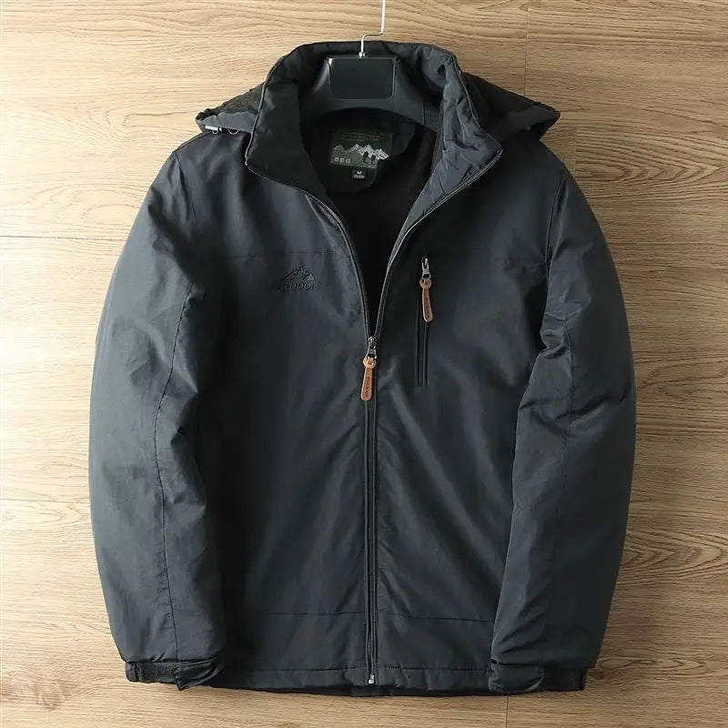 Veste imperméable à capuche pour homme, coupe-vent chaud, doublé sourire, randonnée en plein air, trekking, printemps, automne