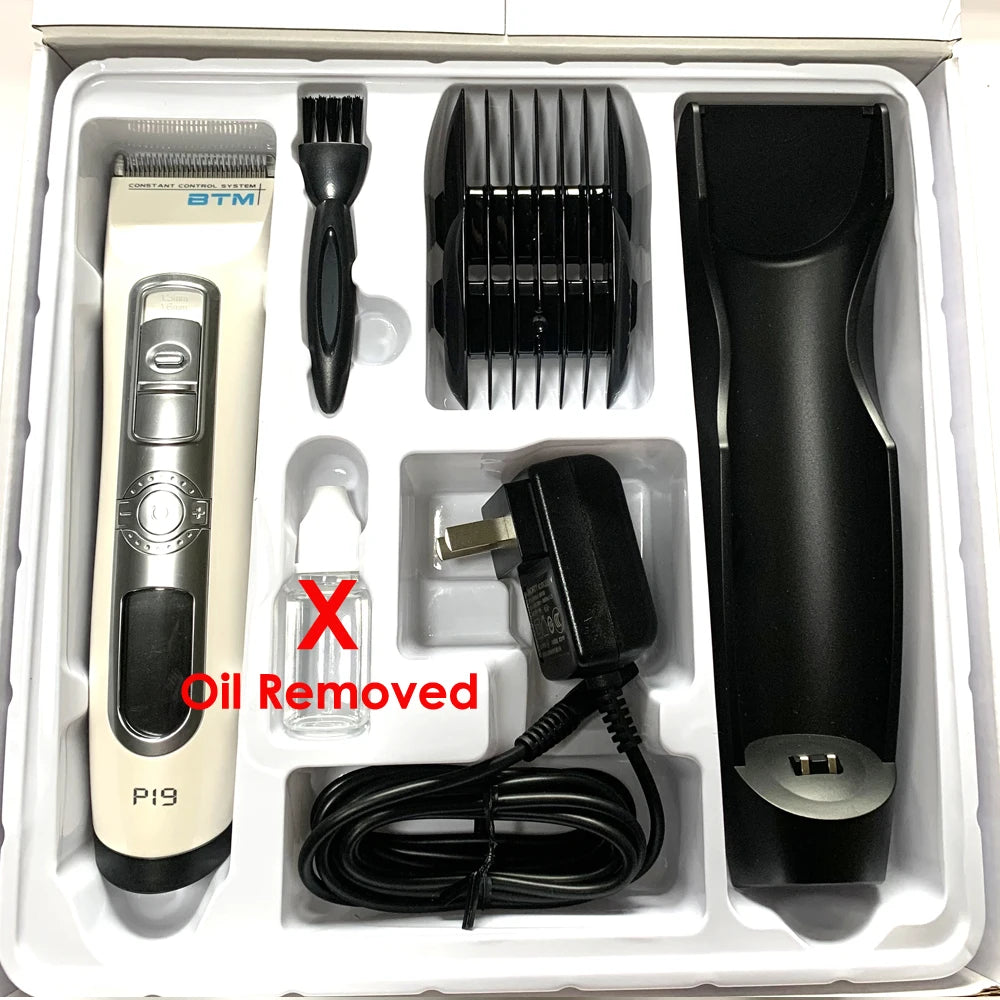 BTM P19 tondeuse à cheveux professionnelle tondeuse à cheveux pour Salon de coiffure ensemble de coupe de cheveux électrique Rechargeable hommes Machine de coupe de cheveux