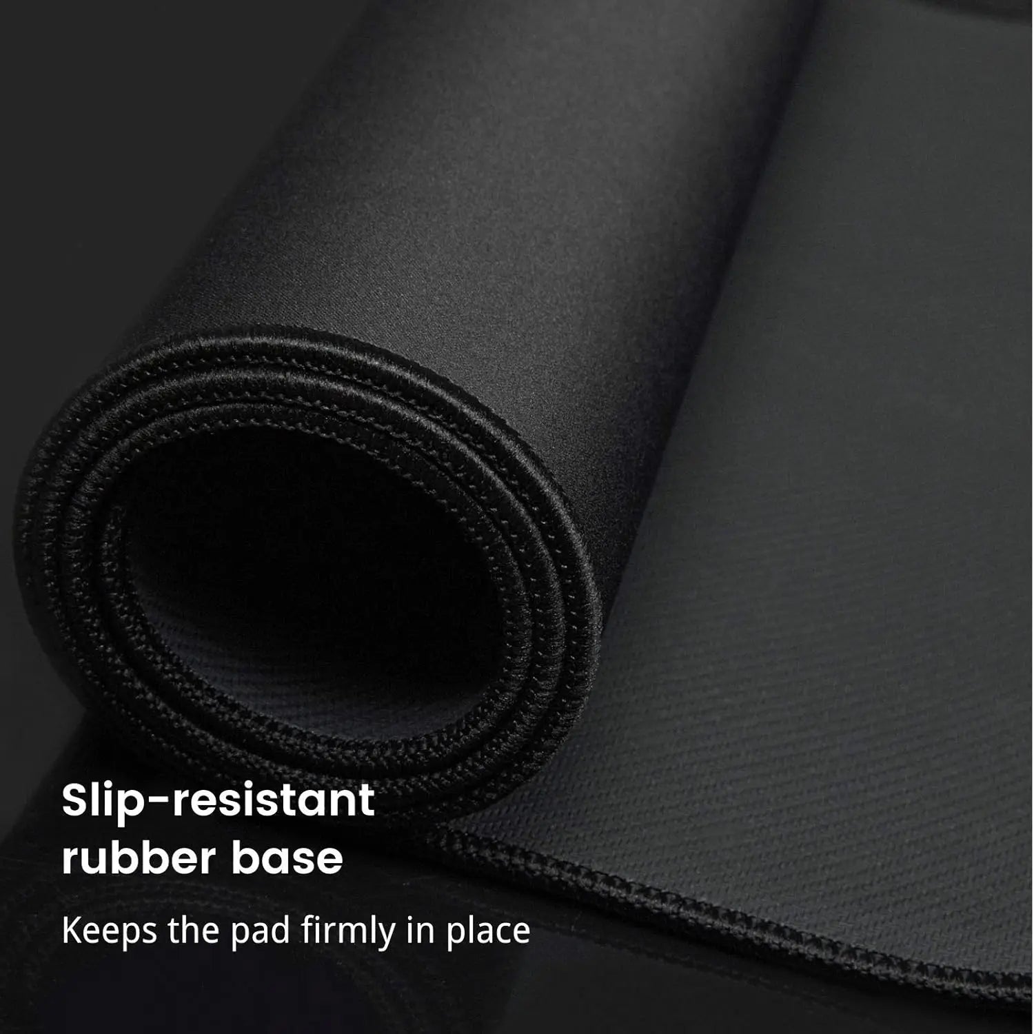 Grand tapis de souris, tapis de souris imperméable avec bord cousu, tapis de souris XXL antidérapant noir pour ordinateur, bureau et maison