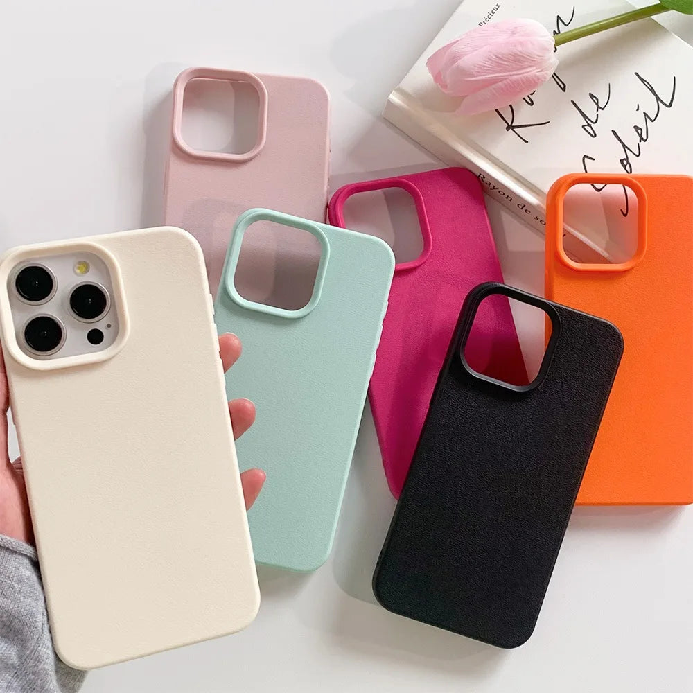 Coque de téléphone en cuir pour iPhone 17 Pro Max 16 13 11 15 14 Plus 12 17 Air 17Promax 16promax, antichoc, souple, en TPU