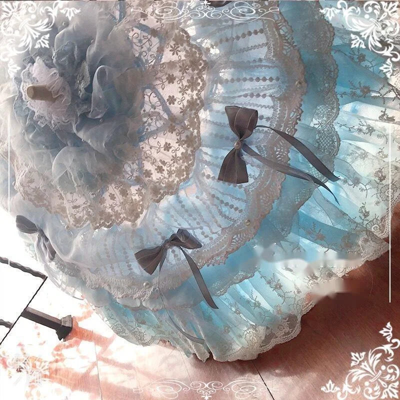 Lolita-Parapluie en dentelle fait main pour fête, fleur de printemps, fête de mariage, parasol Versailles, casque d'écoute, El Principito