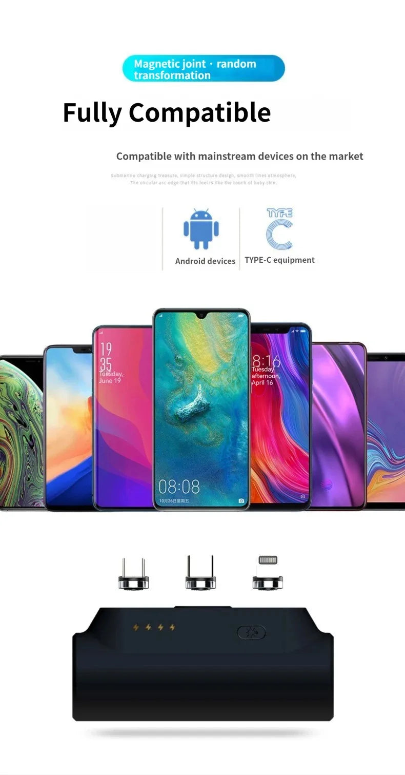 Mini batterie externe à Capsule magnétique 5000mAh, chargeur d'urgence, batterie externe de secours adaptée à la type-c Xiaomi iphone 12 pro