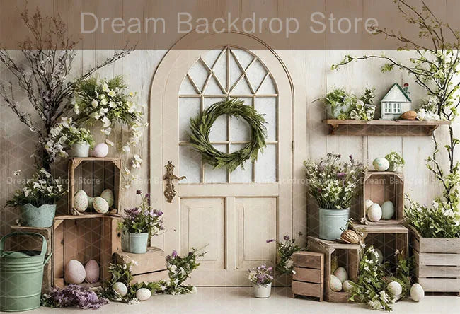 Printemps pâques fond photographie mignon lapin carotte lapin oeuf maison toile de fond décor pour enfants anniversaire gâteau Smash Photo Studio