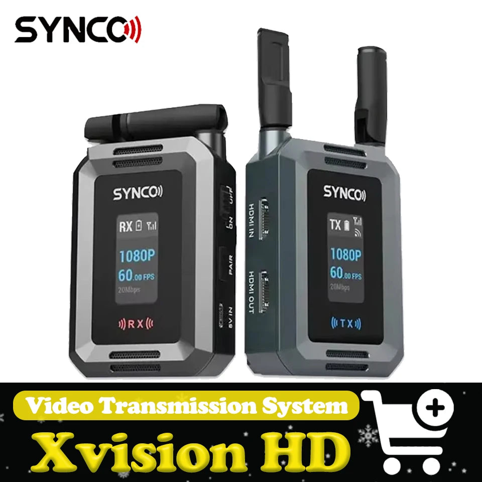 Système de transmission vidéo sans fil Synco Xvision HD avec écran LCD Transmission HD stable jusqu'à 300 m pour le streaming en direct