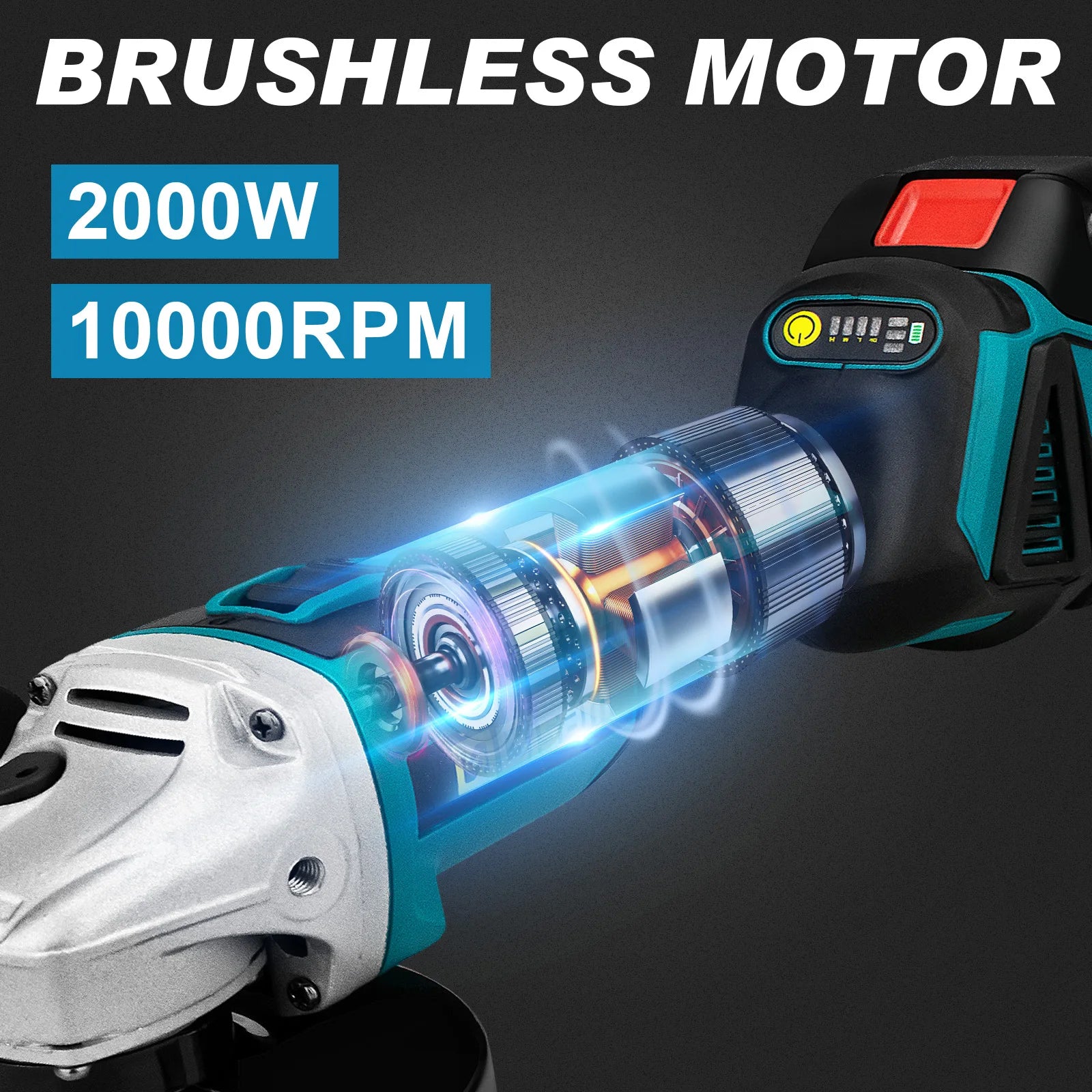 Gami 125mm 4 vitesses meuleuse d'angle sans brosse meulage sans fil polissage Machine de découpe outils électriques pour Makita 18V batterie broche