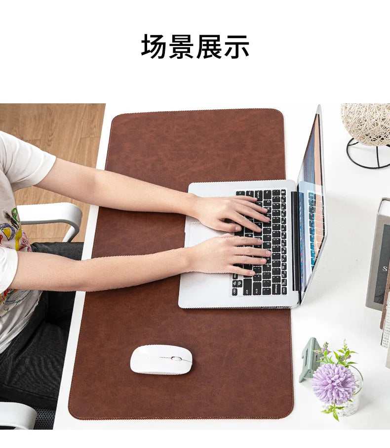Tapis de bureau imperméable en PU, housse de protection, grand tapis de souris pour ordinateur portable, antidérapant, facile à nettoyer, pour clavier