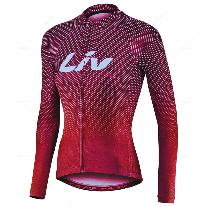 Liv-Ensemble de maillots de cyclisme pour femmes, manches longues, vêtements de vélo, maillot VTT, Culotte, printemps, automne