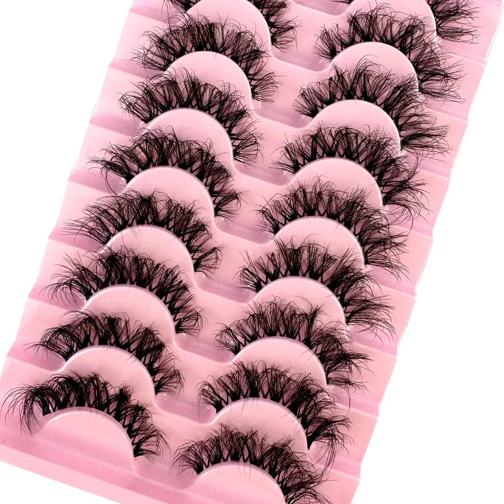10 paires de Faux Cils 8D en vison naturel, Volume dramatique, Extension de Faux Cils, vente en gros, outil de maquillage
