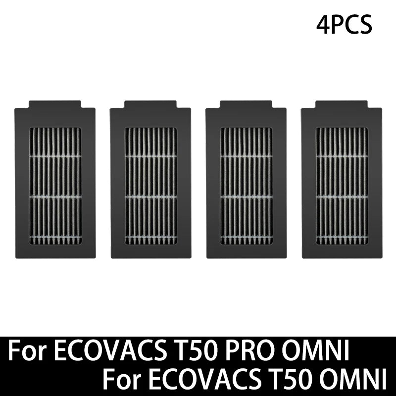 Accessoires pour ECOVACS T50 PRO OMNI / T50 OMNI : brosses latérales principales, chiffons de nettoyage, filtres HEPA, sacs à poussière, pièces détachées pour robot aspirateur