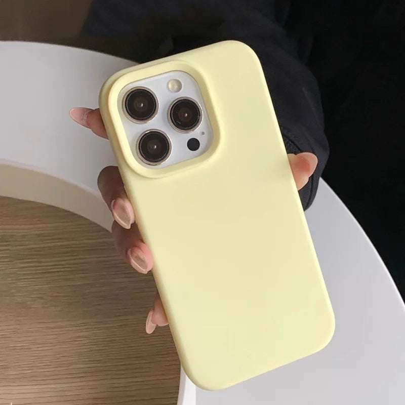 Coque de téléphone en Silicone d'inspiration d' Dopamine, couleur unie, Simple, à la mode, pour iPhone 17 Pro 16 Plus 16 Pro Max 15 14 13 12 11, coque arrière