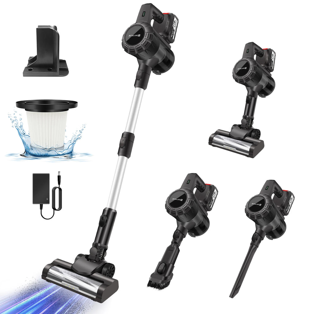 Aspirateur à manche vertical sans fil DayPlus, aspirateur à main sans fil 3 en 1 130000 RPM sans balais pour tapis, sol dur