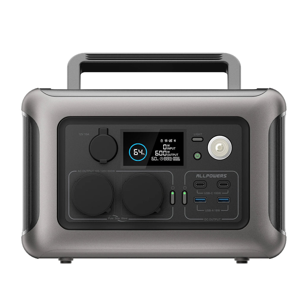 ALLPOWERS-Centrale électrique portable avec panneau solaire, générateur solaire veFePO4, batterie de secours UPS, MPPT pour montres, femelle, 100W, 600W, 299Wh