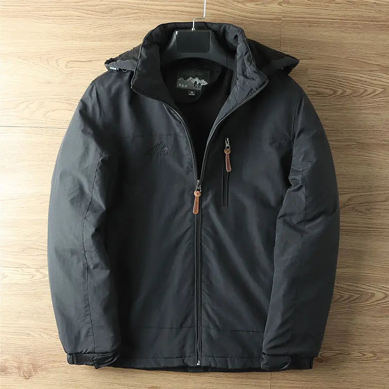 Veste imperméable à capuche pour homme, coupe-vent chaud, doublé sourire, randonnée en plein air, trekking, printemps, automne