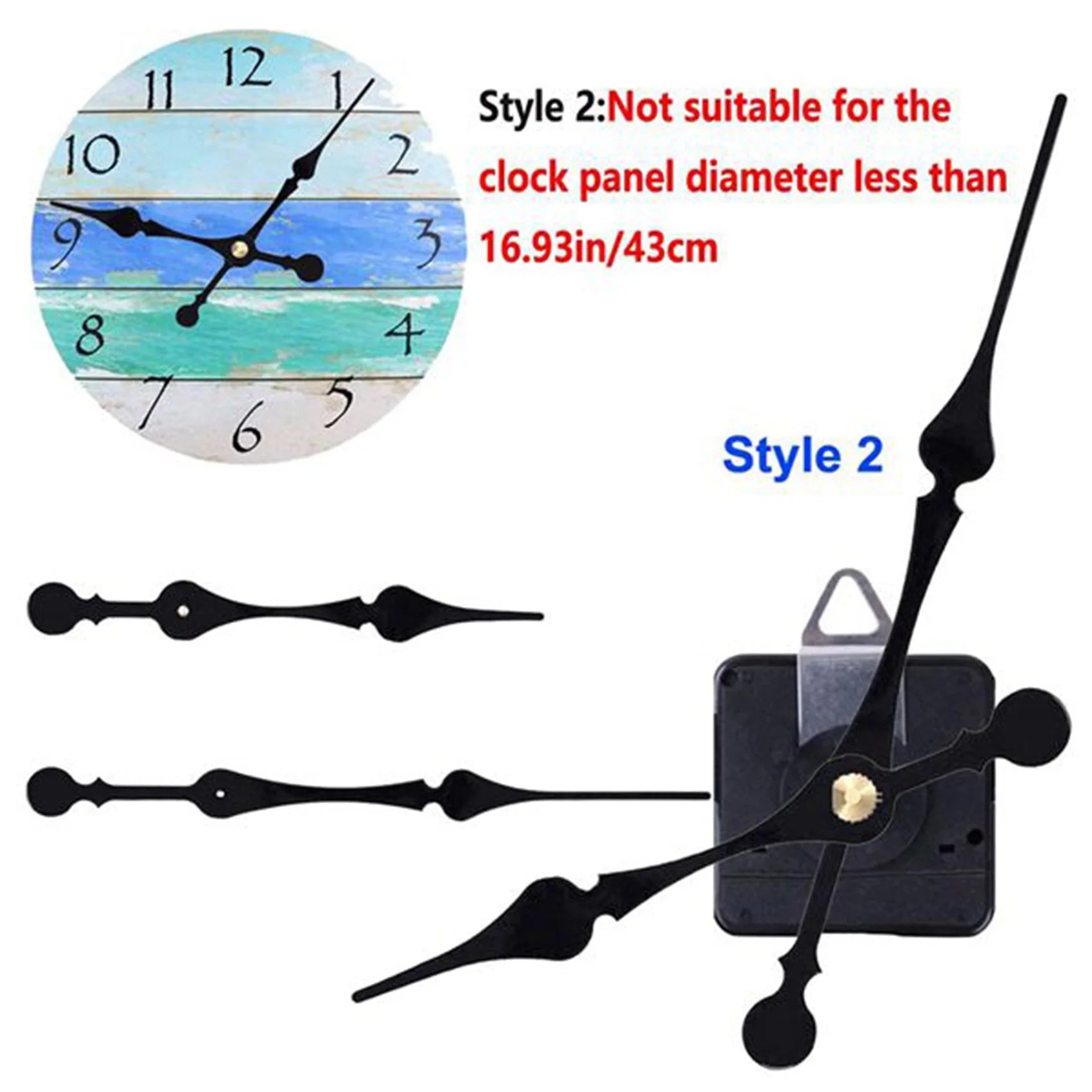 AA97 16mm Quartz bricolage horloge murale moteur Kit mécanisme de mouvement grande pelle horloge pièces réparation mouvement de remplacement